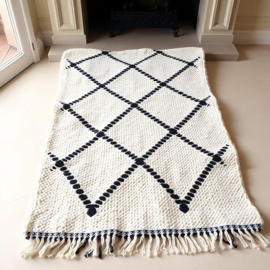 Moroccan Beni Ourain Wool Blanket